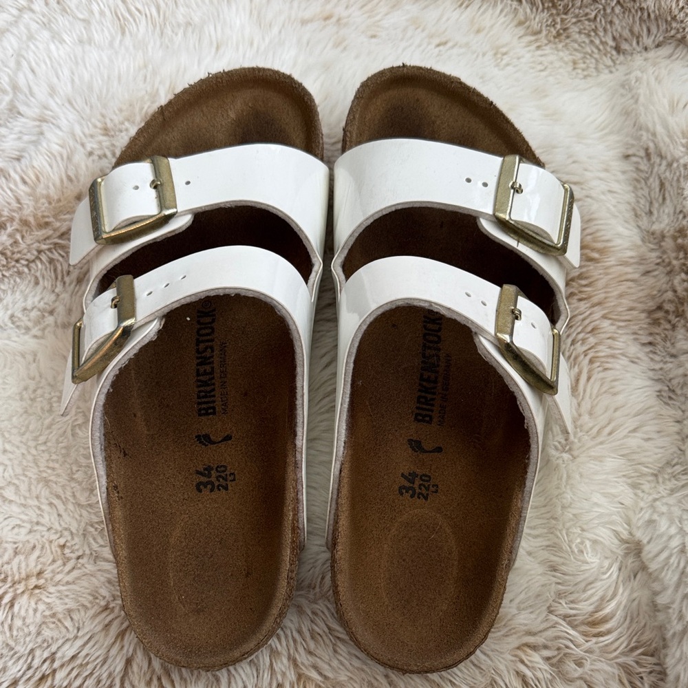 Kids Birkenstock Arizona White Sandals